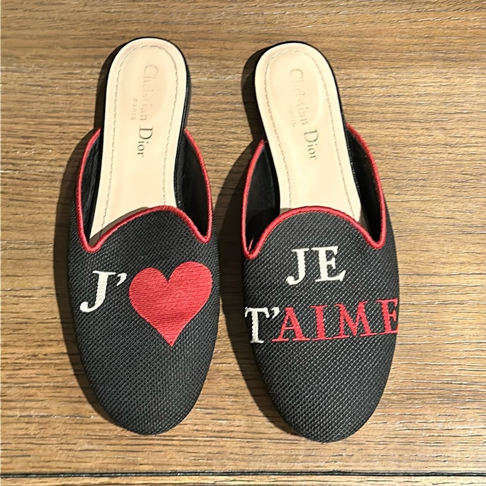 Christian Dior Mules - right side J’❤️ left side Je T’Aime
